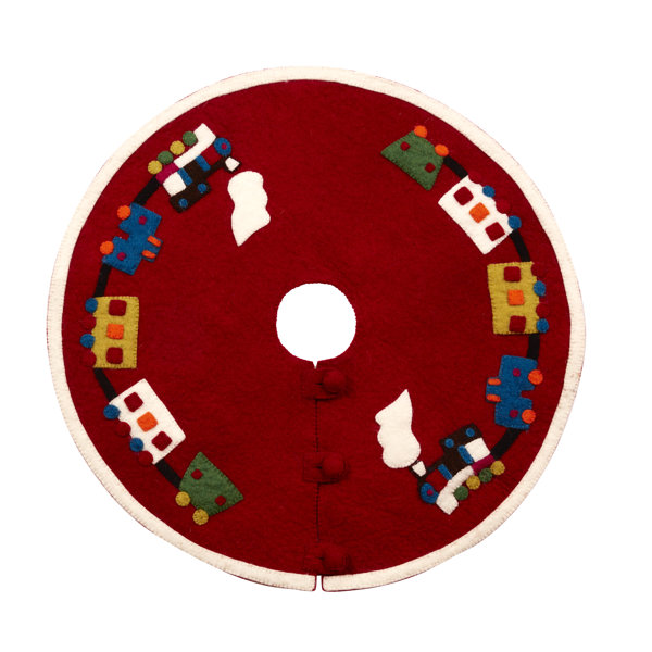 Arcadia Home Mini Handmade Christmas Tree Skirt in Hand Felted Wool